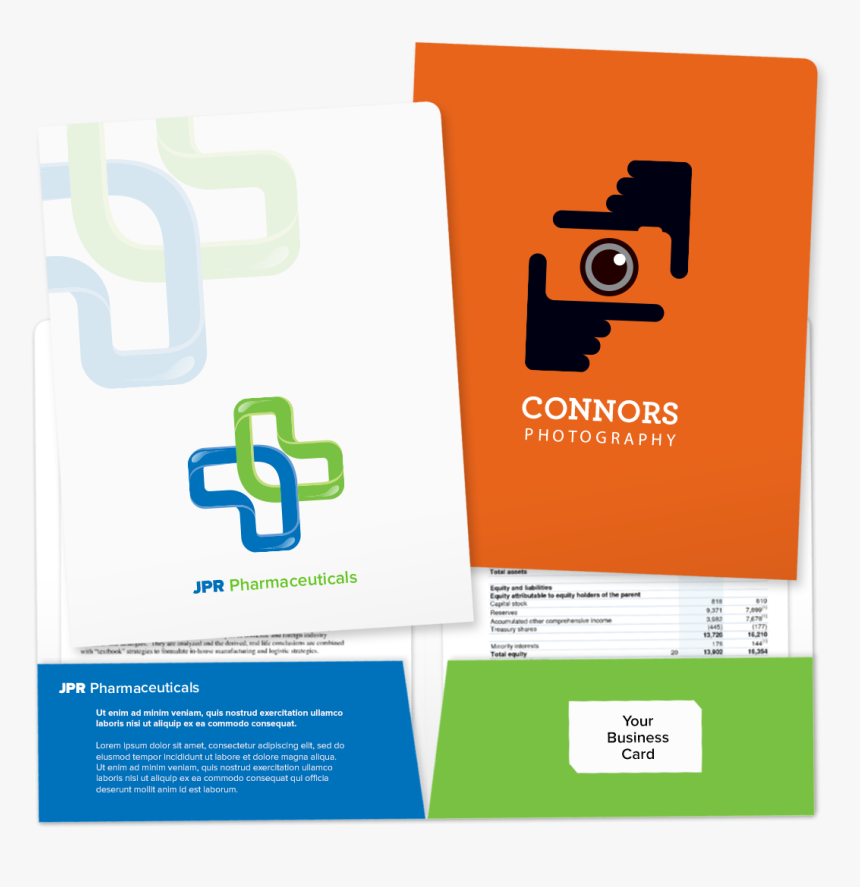 Picture Of 1 And 2 Color Pocket Folders - Graphic Design, HD Png Download, Free Download