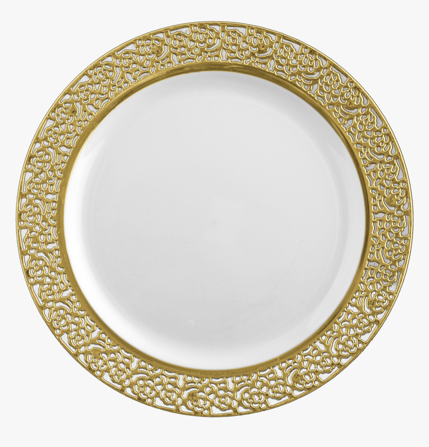 Elegant White Plastic 7 - White Silver Plastic Plates, HD Png Download, Free Download