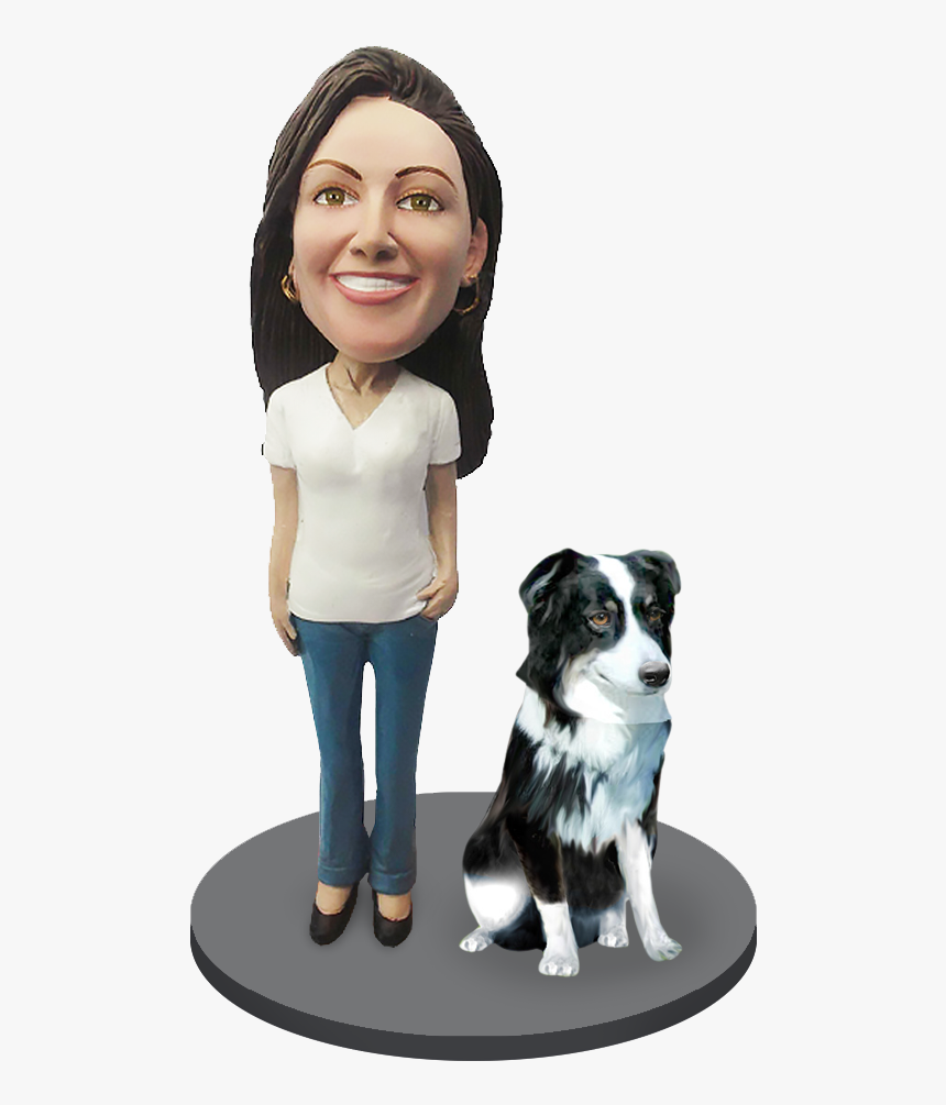 Custom Female With Custom Pet Dog Bobblehead - Pet, HD Png Download, Free Download