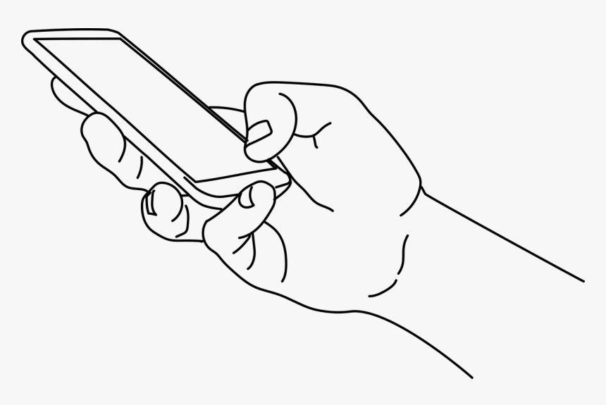 Hand Cellular Desktop Application Free Picture - Celular Drawing Png, Transparent Png, Free Download