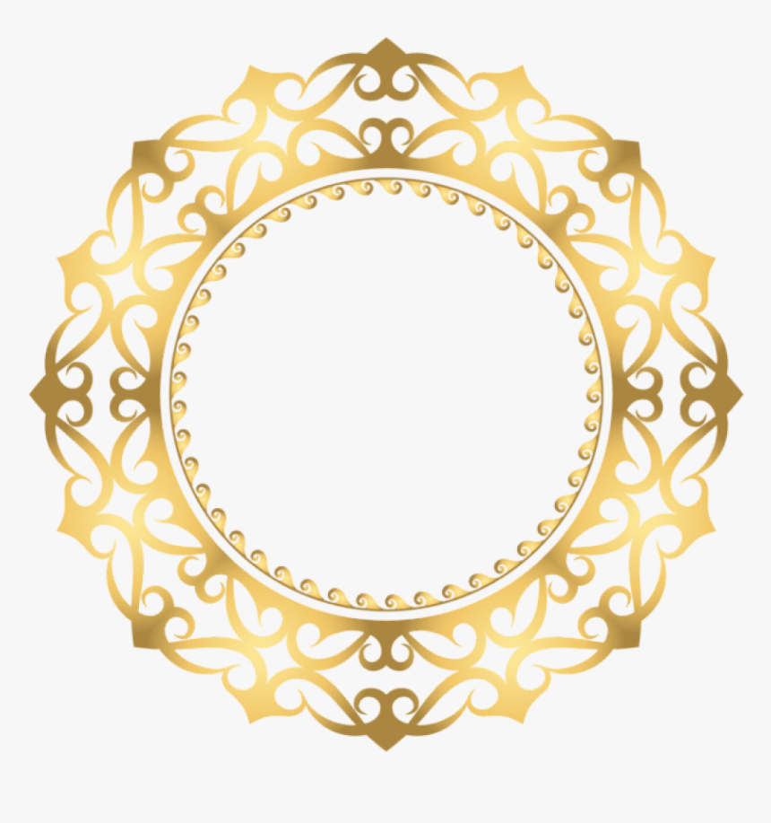 Free Png Download Gold Round Border Frame Clipart Png - Gold Circle Design Png, Transparent Png, Free Download