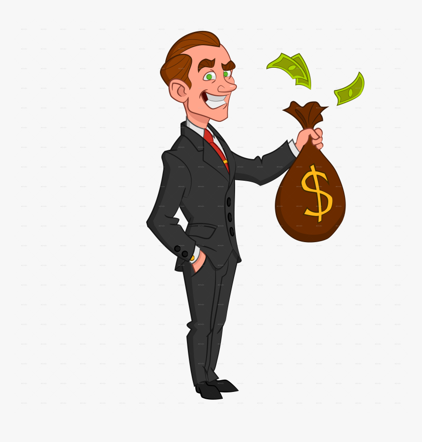 Businessman Money Clipart Vector Transparent Library - Transparent Background Businessman Clipart, HD Png Download, Free Download