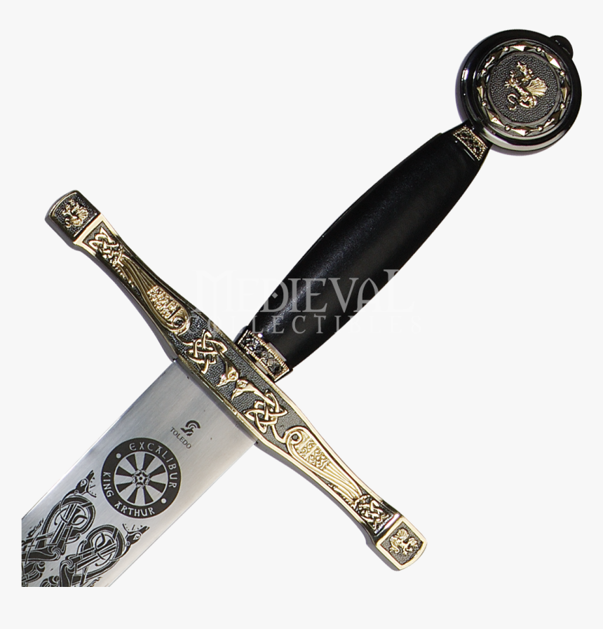 Black-gold Excalibur Sword - Black And Gold Sword, HD Png Download, Free Download