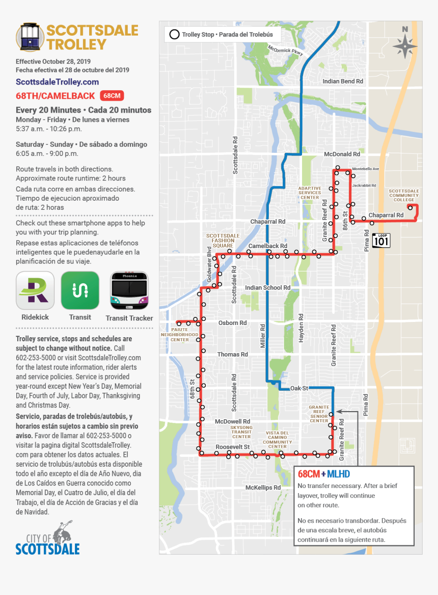 Trolley Map Scottsdale, HD Png Download, Free Download