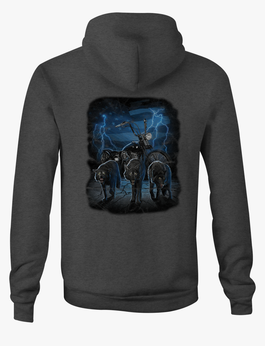 Zip Up Hoodie Chopper Wolf Pack Hooded Sweatshirt - Hoodie, HD Png Download, Free Download