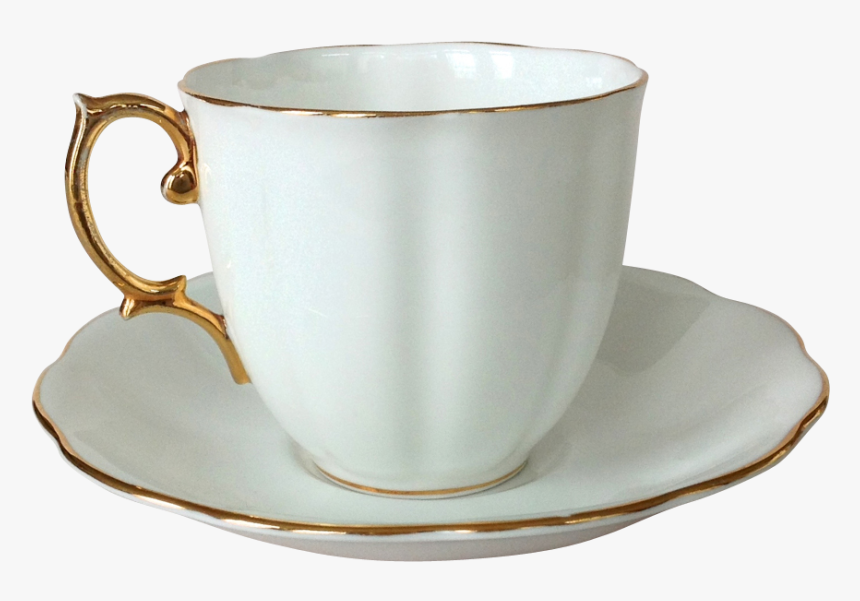 White And Gold Teacup Png, Transparent Png, Free Download