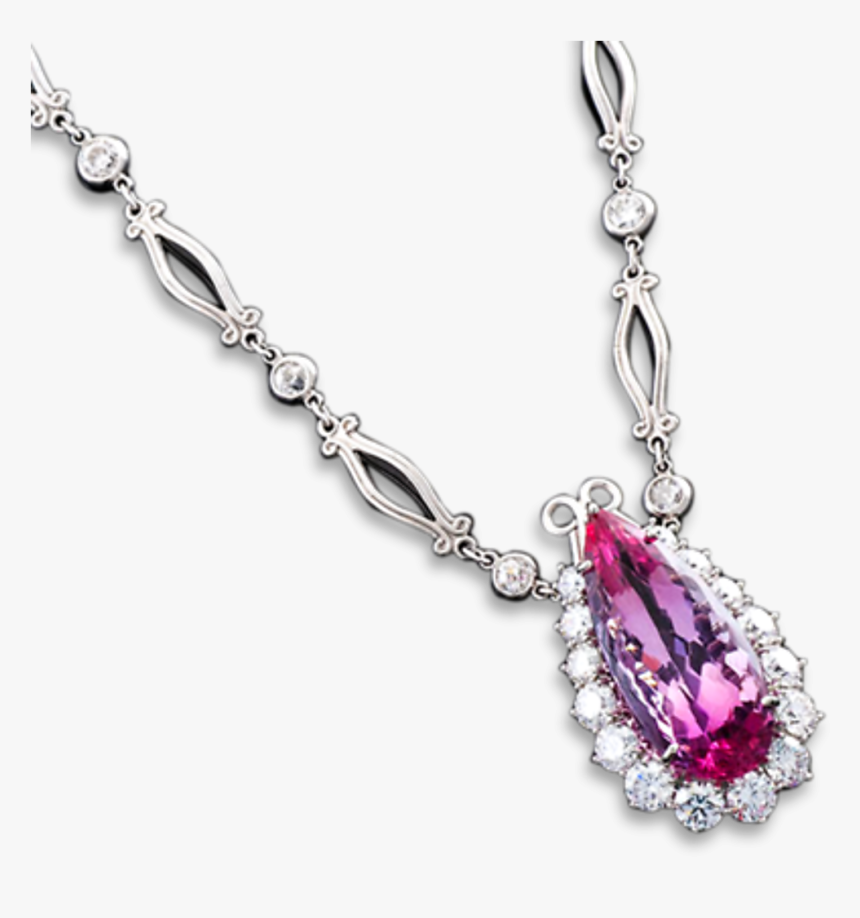 Pink Topaz And Diamond Necklace, - Topaz Pink Necklace, HD Png Download, Free Download