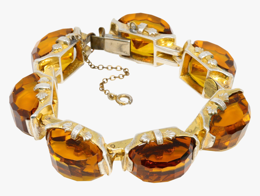 Vintage Fred A Block Honey Topaz Heavy Sterling Silver - Bracelet, HD Png Download, Free Download