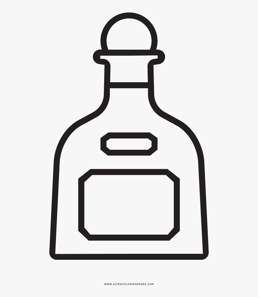 Tequila Bottle Coloring Page - Tequila, HD Png Download, Free Download