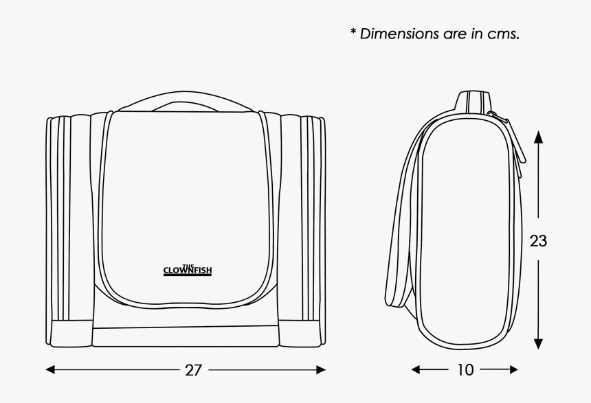 Polyester Toiletry Bag - Technical Drawing, HD Png Download, Free Download
