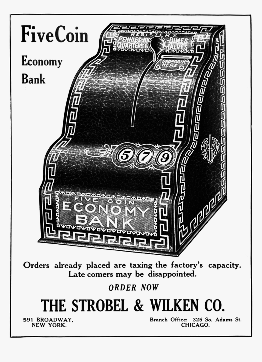 Antique Economy Bank Cash Register Strobel & Wilken, HD Png Download, Free Download