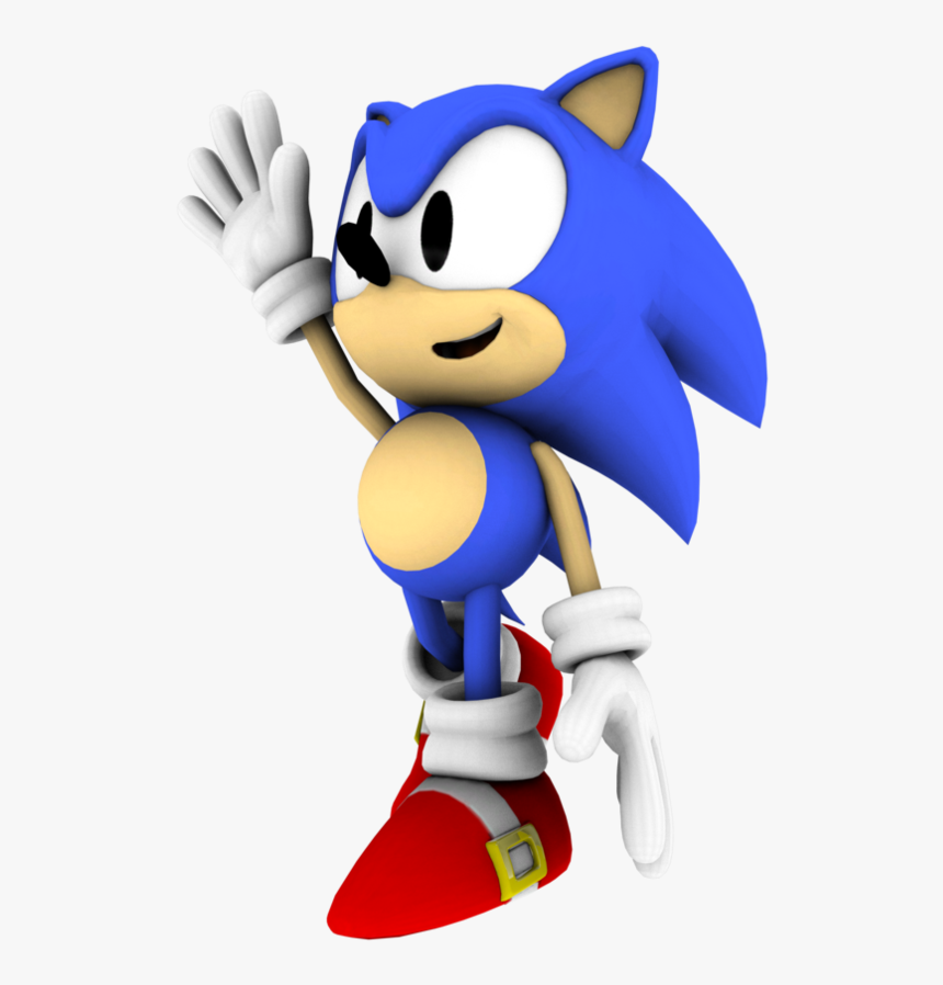 3d Classic Sonic The Hedgehog Waving - Sonic The Hedgehog, HD Png Download, Free Download