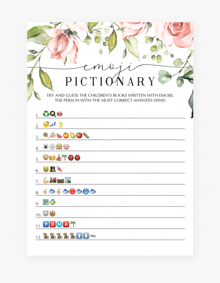 floral baby shower emoji game printable by littlesizzle free printable baby shower emoji game hd png download kindpng