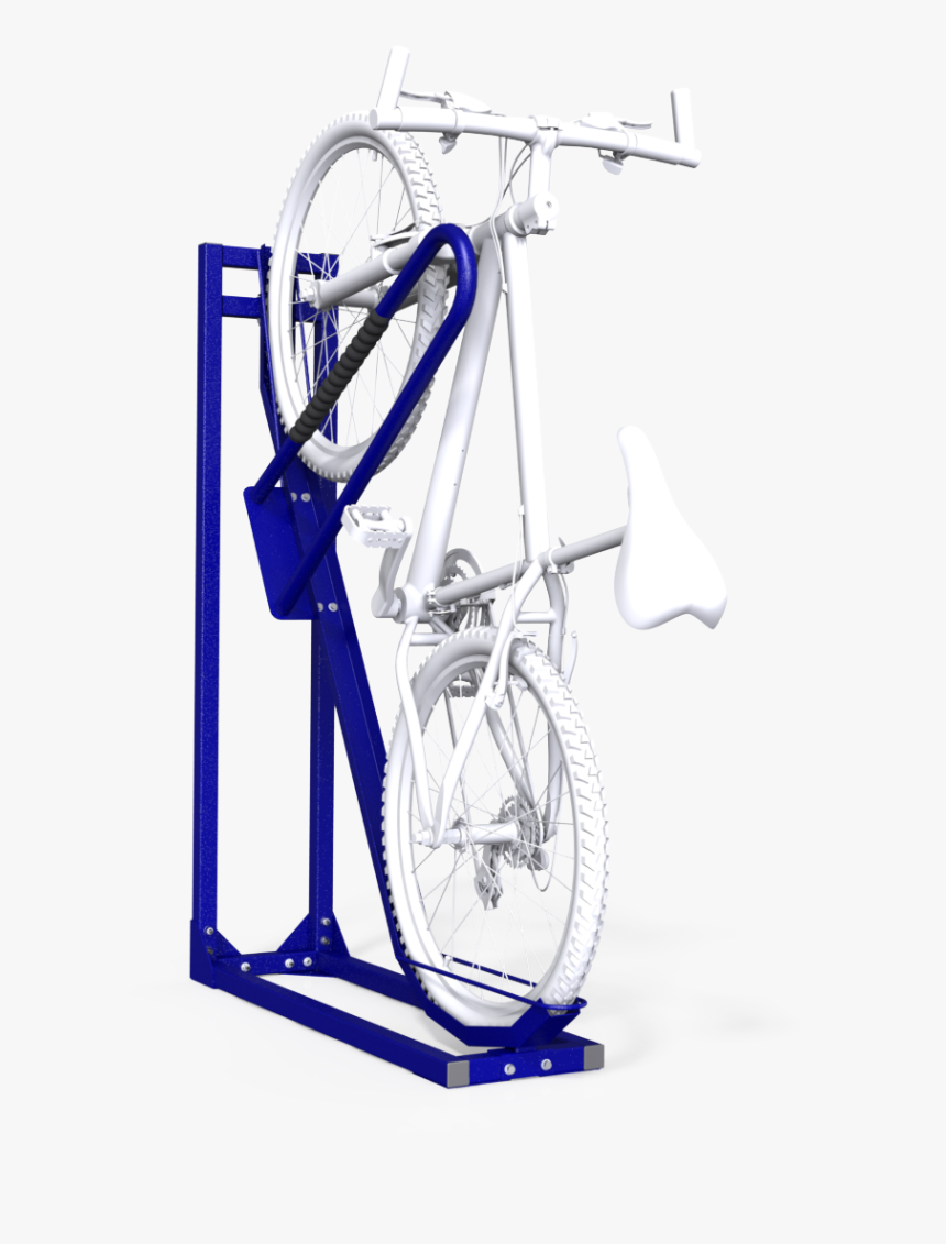 Semi Vertical 1 Bike Rack With Leaning Rail Fitted - Vertical Bicycle Rack Png, Transparent Png, Free Download