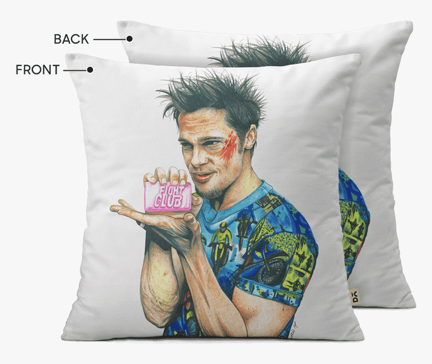 Dailyobjects Fight Club Brad Pitt Sketch - Cushion, HD Png Download, Free Download