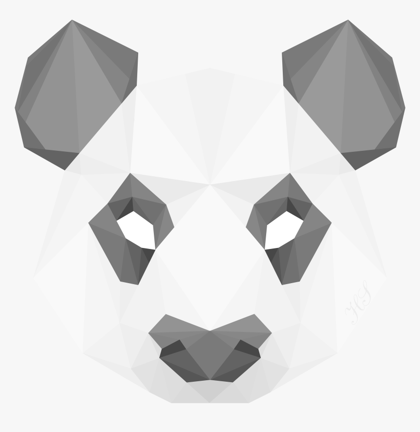 Panda Head Png Geometric, Transparent Png, Free Download