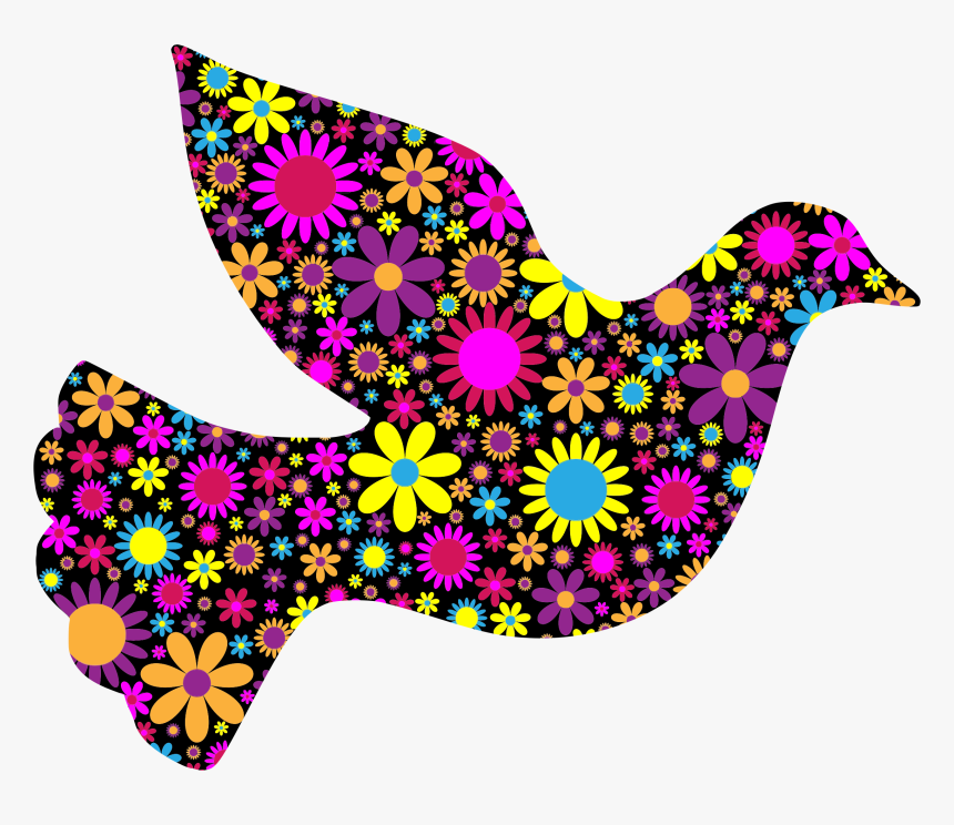 Floral Peace Dove 2 By @gdj, Floral Peace Dove 2, On - Peace Dove Clipart, HD Png Download, Free Download