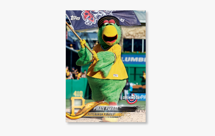 Pirate Parrot 2018 Topps Opening Day Baseball Mascots - Pirate Parrot Mascot, HD Png Download, Free Download