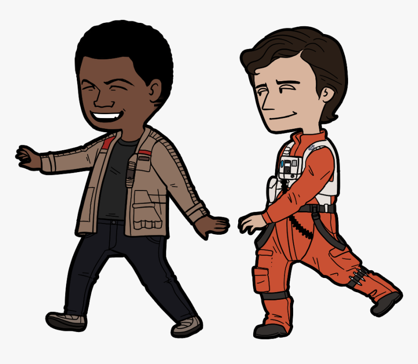 Stormpilot Finnpoe Poe Dameron Finn Fn-2187 Star Wars - Cartoon, HD Png ...