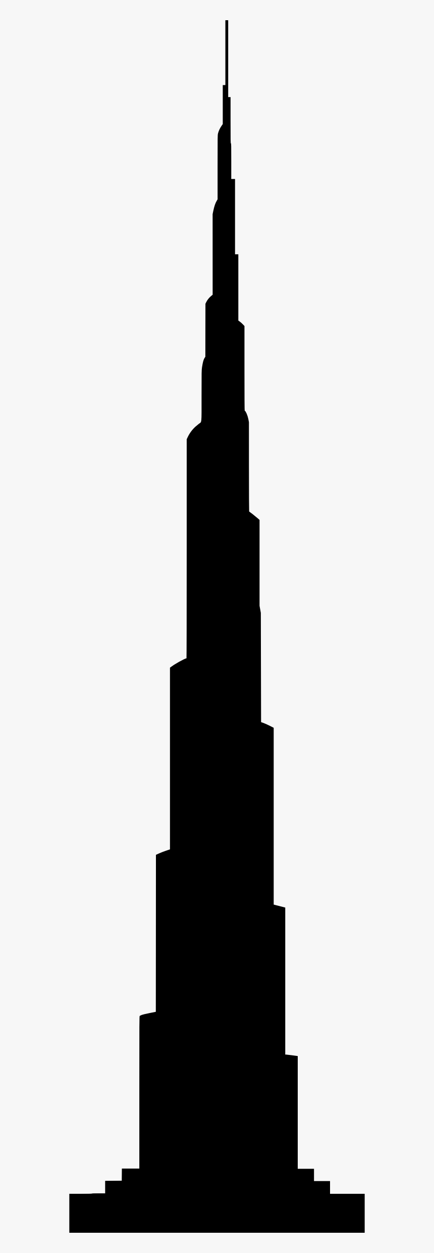 Dubai Silhouette At Getdrawings - Burj Khalifa Tower Silhouette, HD Png Download, Free Download