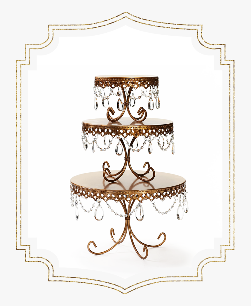 Shop-preview Antique Gold Chandelier Loopy Cake Plates - Cake Stand, HD Png Download, Free Download