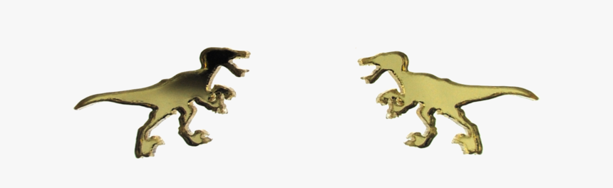 Velociraptor Earrings In Mirror Gold - Animal Figure, HD Png Download, Free Download