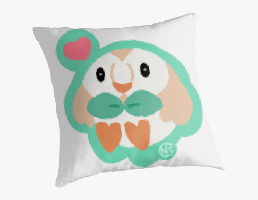 Pokemon Sun And Moon Starters Rowlet Sticker Pillow - Cushion, HD Png Download, Free Download