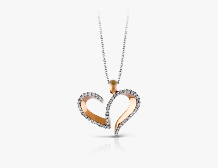 14kw And Rose Diamond Heart Pendant - Locket, HD Png Download, Free Download