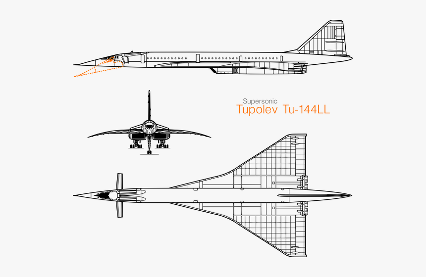 Putin Wants Russian Civilian Air Travel To Go Supersonic - Tupolev Tu 144 Blueprint, HD Png Download, Free Download