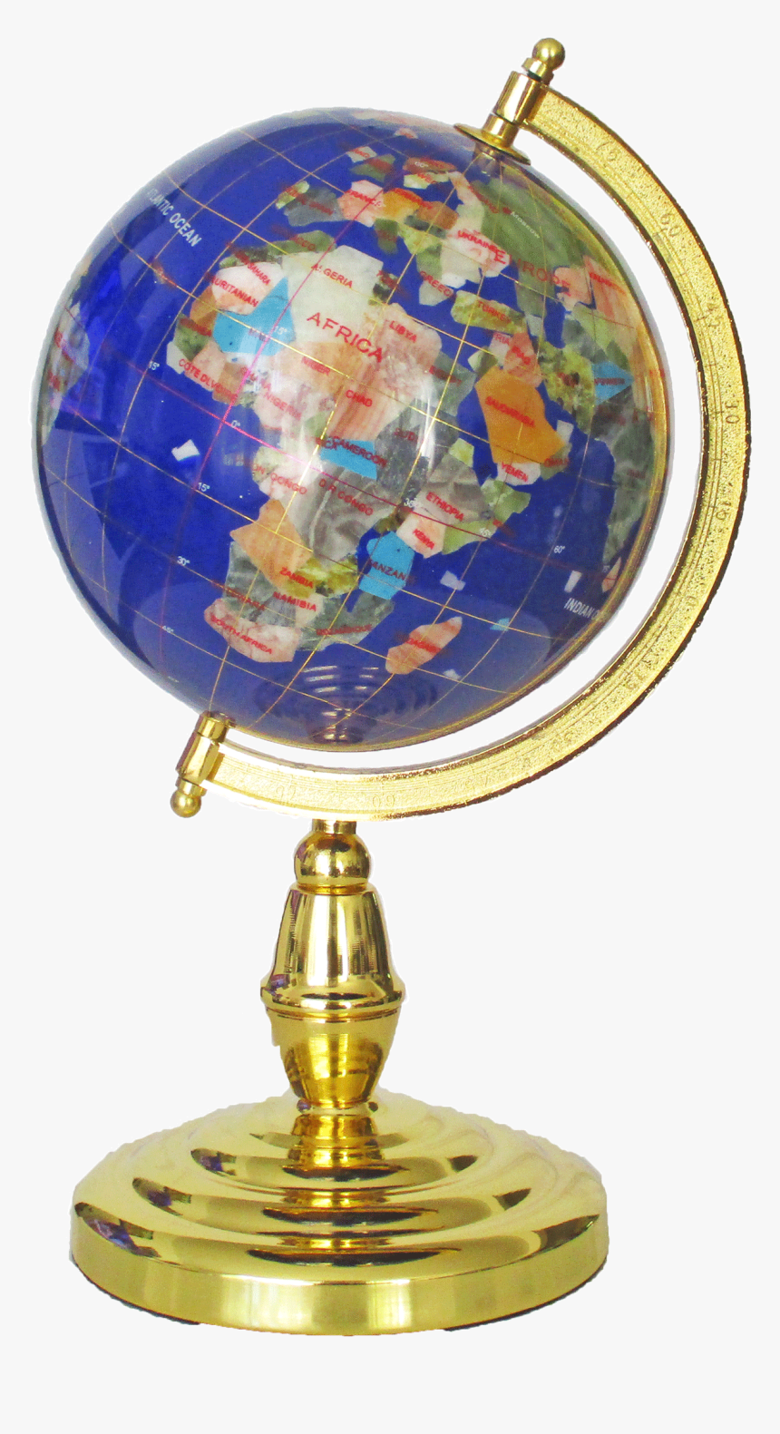 Gemstone Globe Tabletop 15cm Blue Lapis Single Leg Beau Globe Terrestre Hd Png Download Kindpng