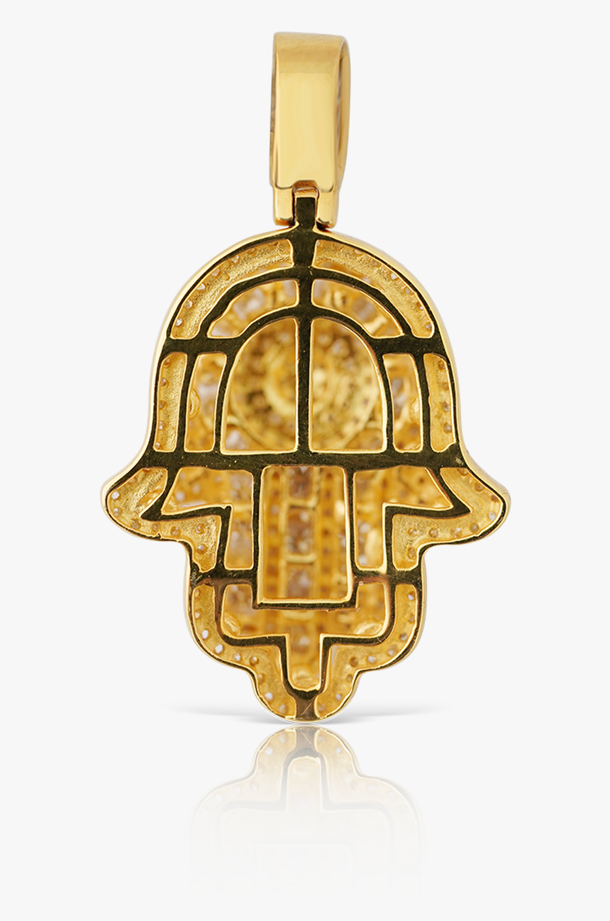 10k Yellow Gold Diamond Hamsa Pendant - Locket, HD Png Download, Free Download