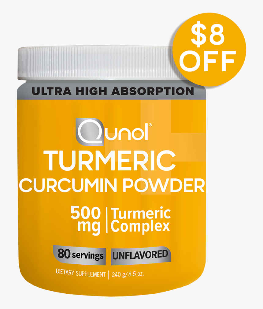 Qunol® Turmeric Curcumin Unflavored Powder - Plastic, HD Png Download, Free Download