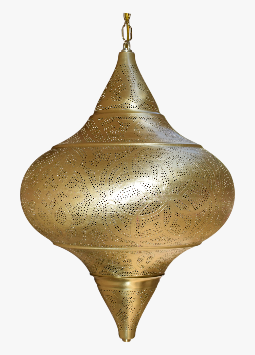 Highly-detailed Handcrafted Moroccan Hanging Lamp - Brass, HD Png Download, Free Download