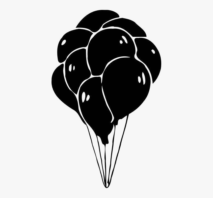 balloons bunch clipart black and white