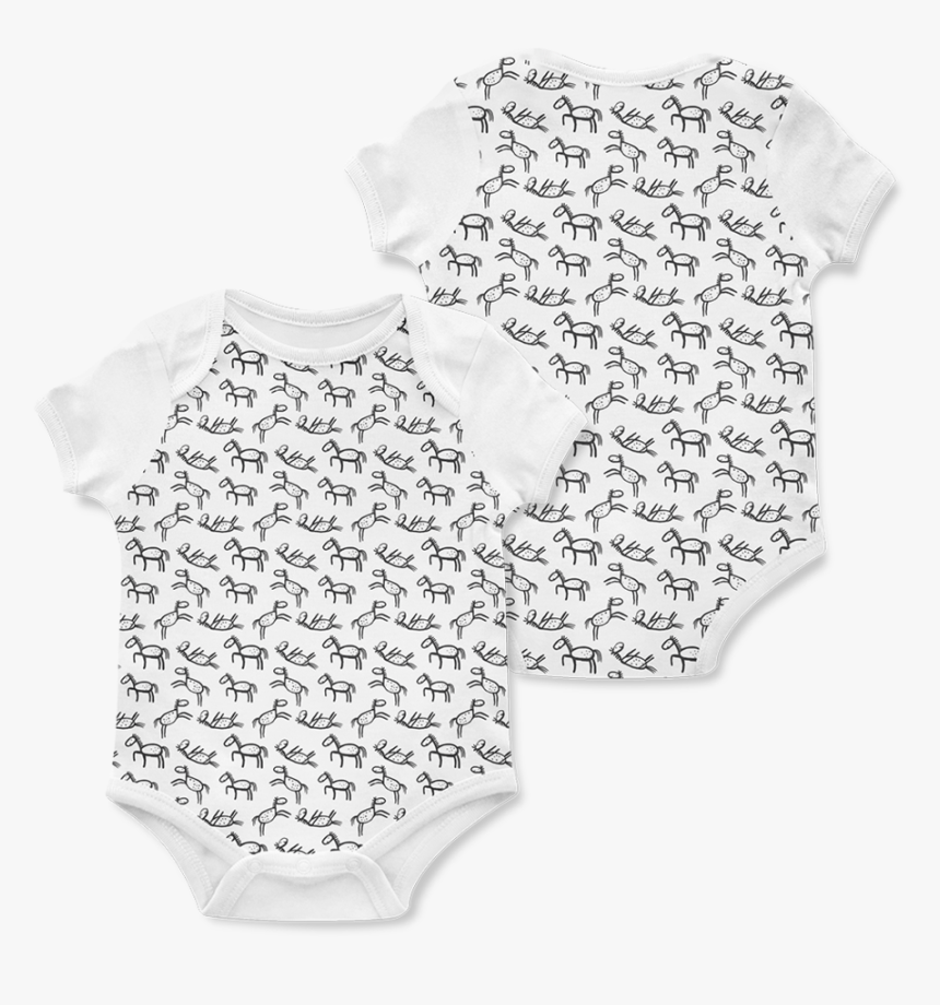 Hand Drawn Horsey Baby Onesie - Pattern, HD Png Download, Free Download