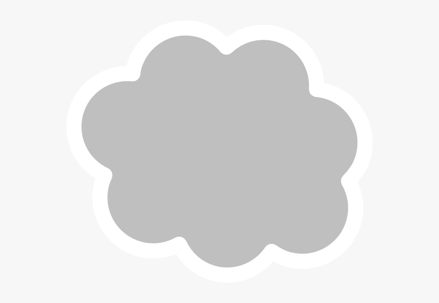 Cloud Icon White Border Clip Art - White Cloud Outline Png, Transparent Png, Free Download