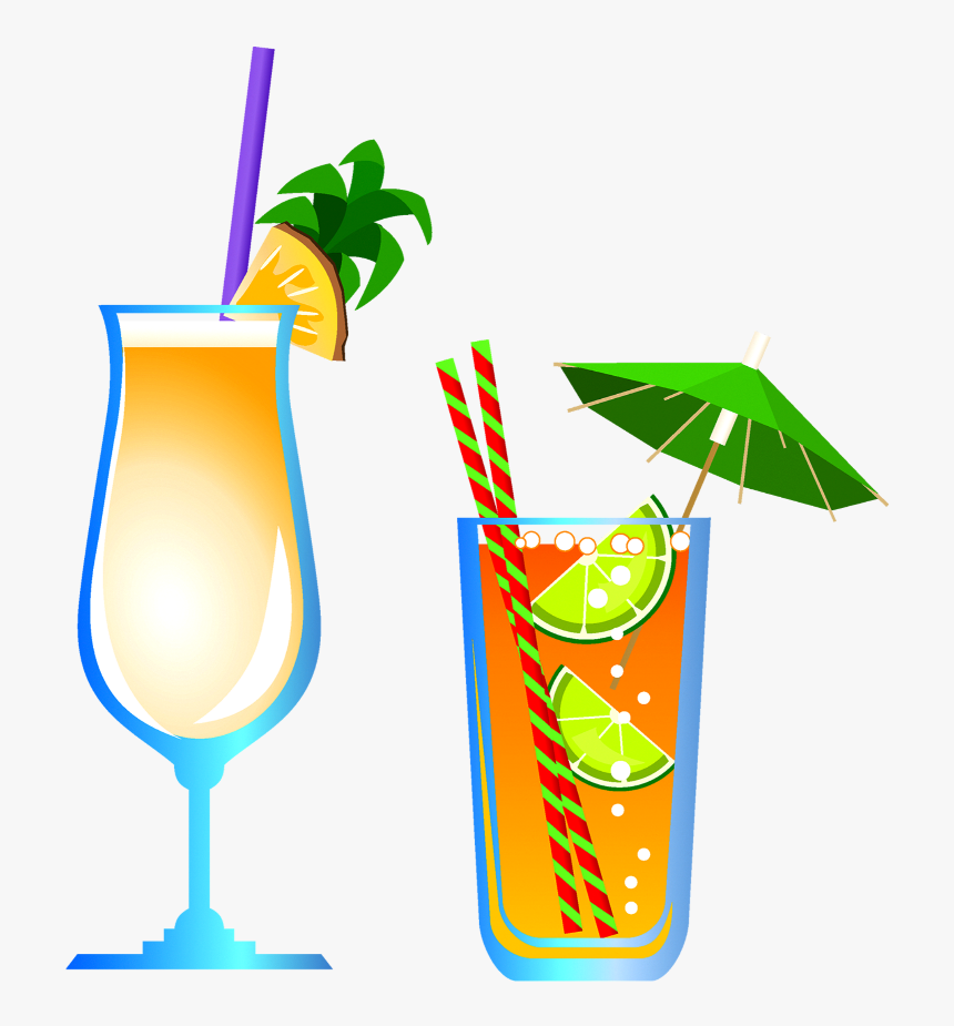 Transparent Drink Umbrella Png - Tropical Drinks Clipart Transparent, Png Download, Free Download