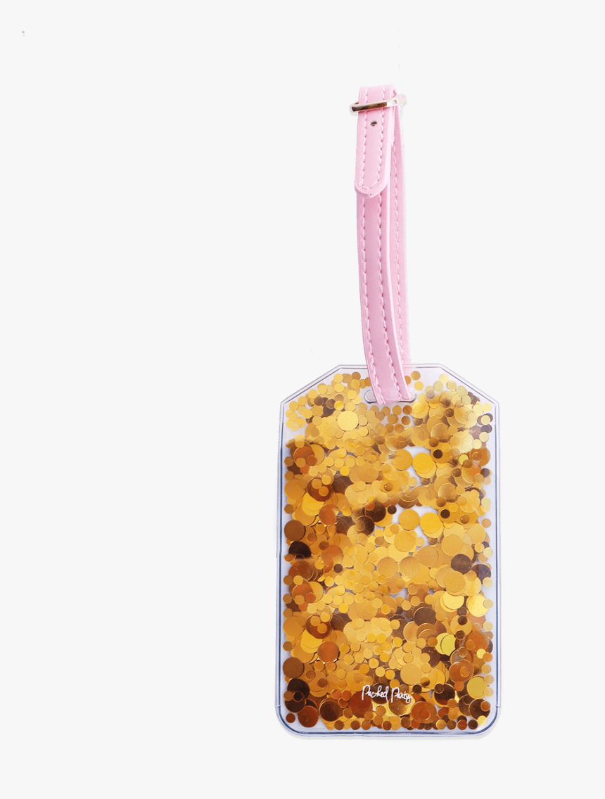 Packed Party Confetti Luggage Tags Travel Gold - Basbousa, HD Png Download, Free Download