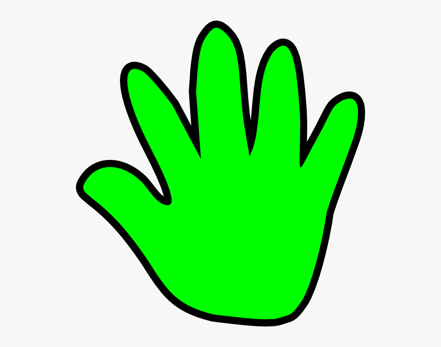 Handprint Outline Child Handprint Green Clip Art Orange Hand Clipart Hd Png Download Kindpng