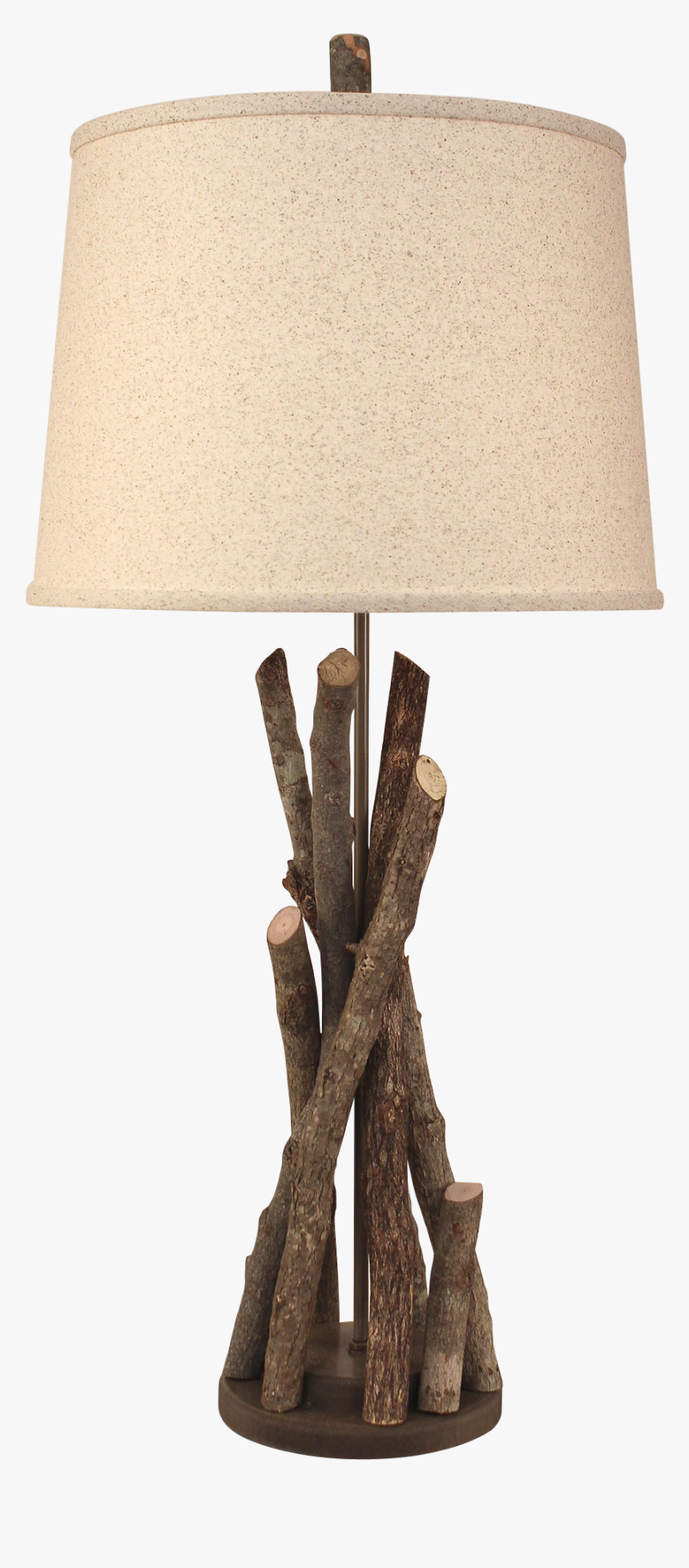 Grey Stick Table Lamp With Round Wooden Base, HD Png Download, Free Download