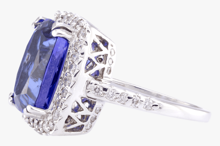 18k White Gold Tanzanite And Diamond Picture Frame - Pre-engagement Ring, HD Png Download, Free Download