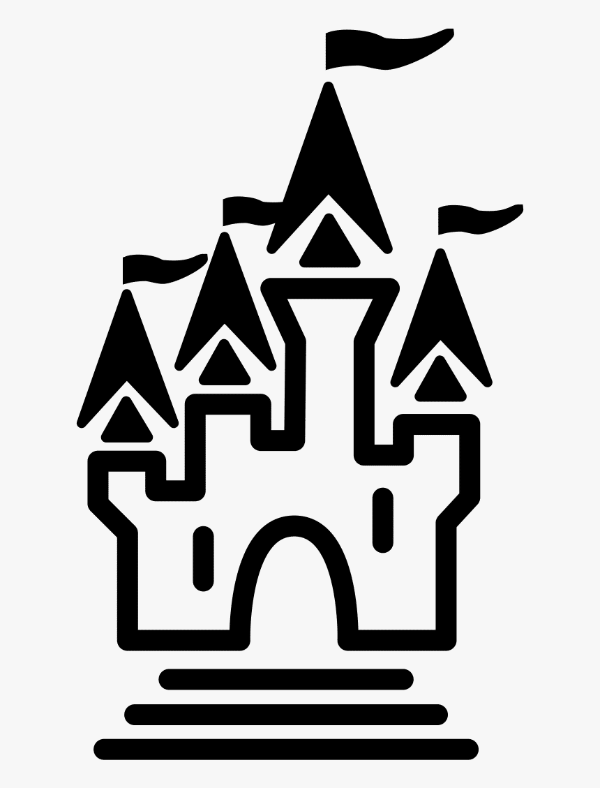 Disney Castle Silhouette Logo Download - Castle Small Icon Silhouette No Background White, HD Png Download, Free Download