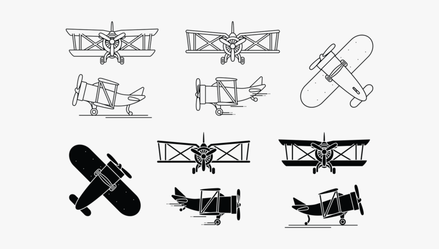 Biplane Icon Set - Biplane Icon, HD Png Download, Free Download