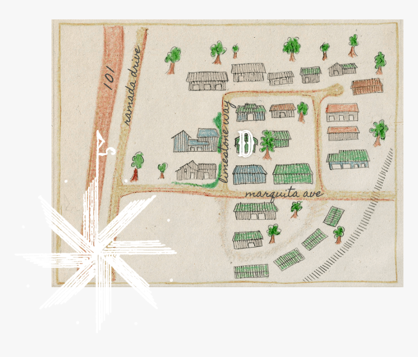 Contact Map W Compass - Floor Plan, HD Png Download, Free Download