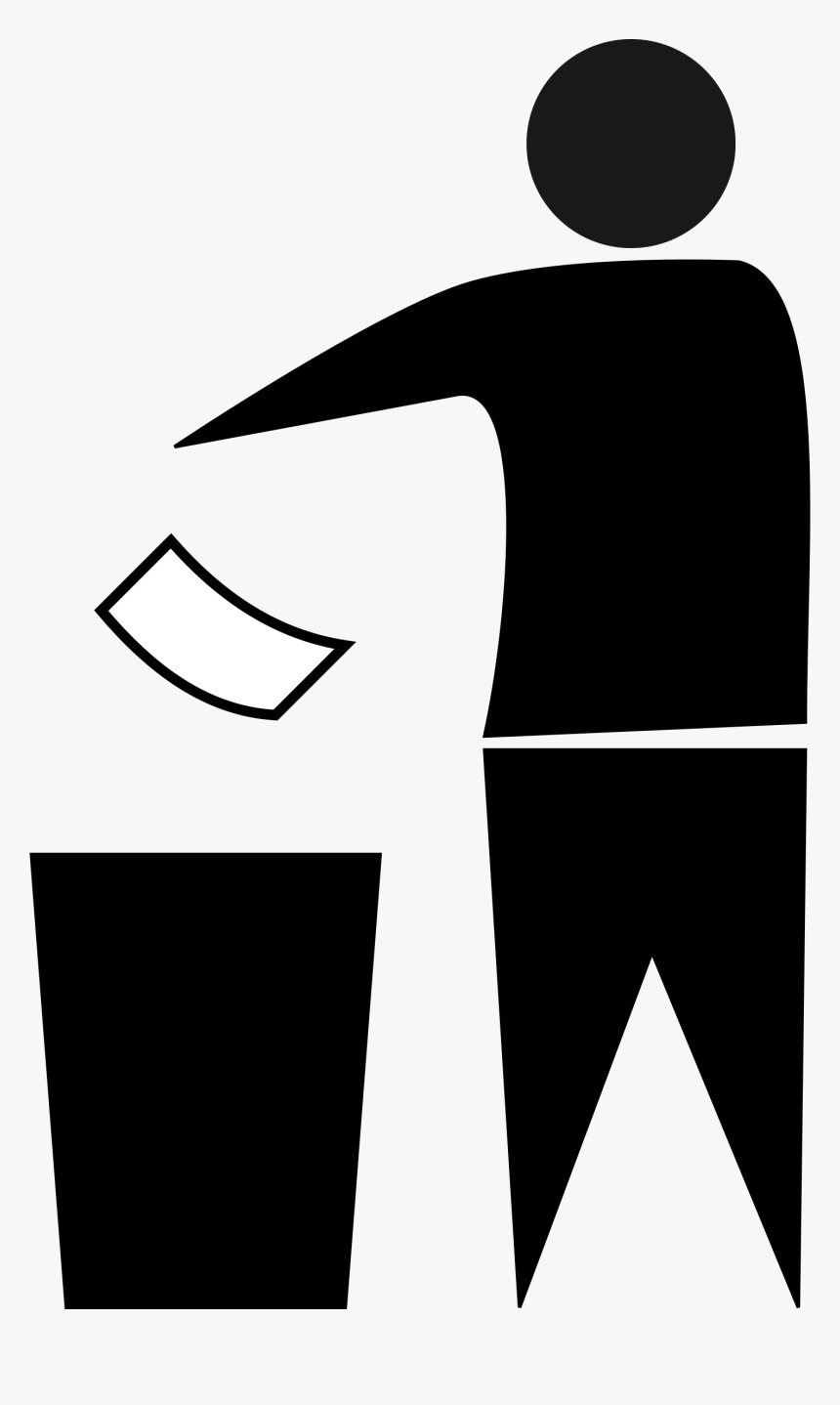 Man Throwing Trash Sign , Png Download - Girl Throwing Trash Icon Female, Transparent Png, Free Download