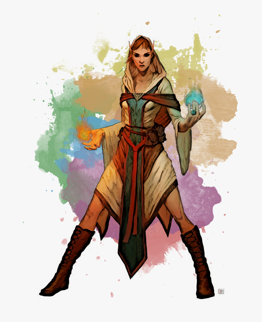 Ndcnlby - Fire And Ice Female Mage, HD Png Download, Free Download