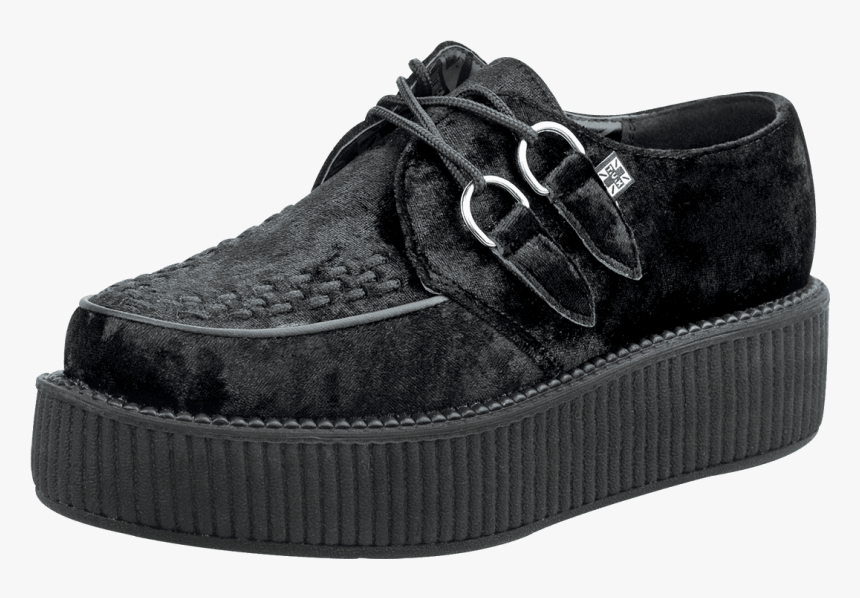 T - U - K - Black Crushed Velvet Creepers - Skate Shoe, HD Png Download, Free Download