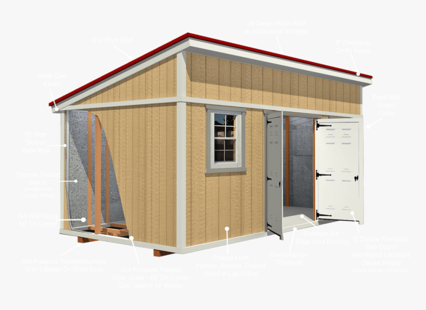 Wa Monoslope Shed Illustration - Plywood, HD Png Download, Free Download