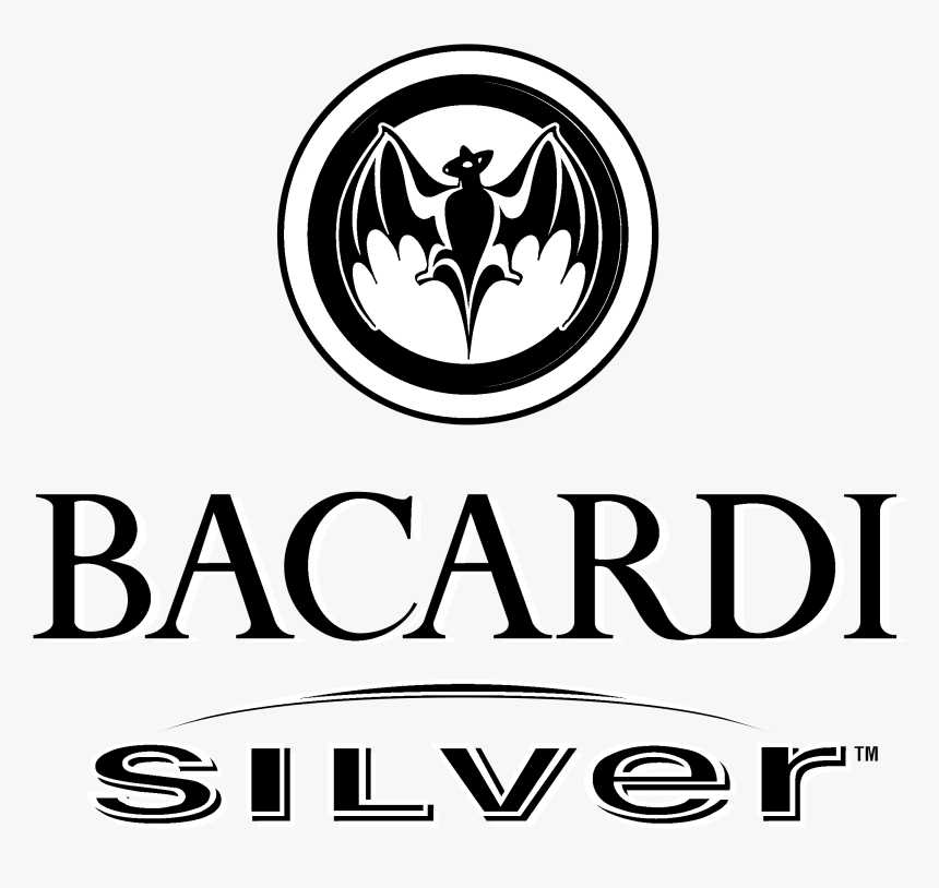 Bacardi Silver Logo Black And White - Poster, HD Png Download, Free Download