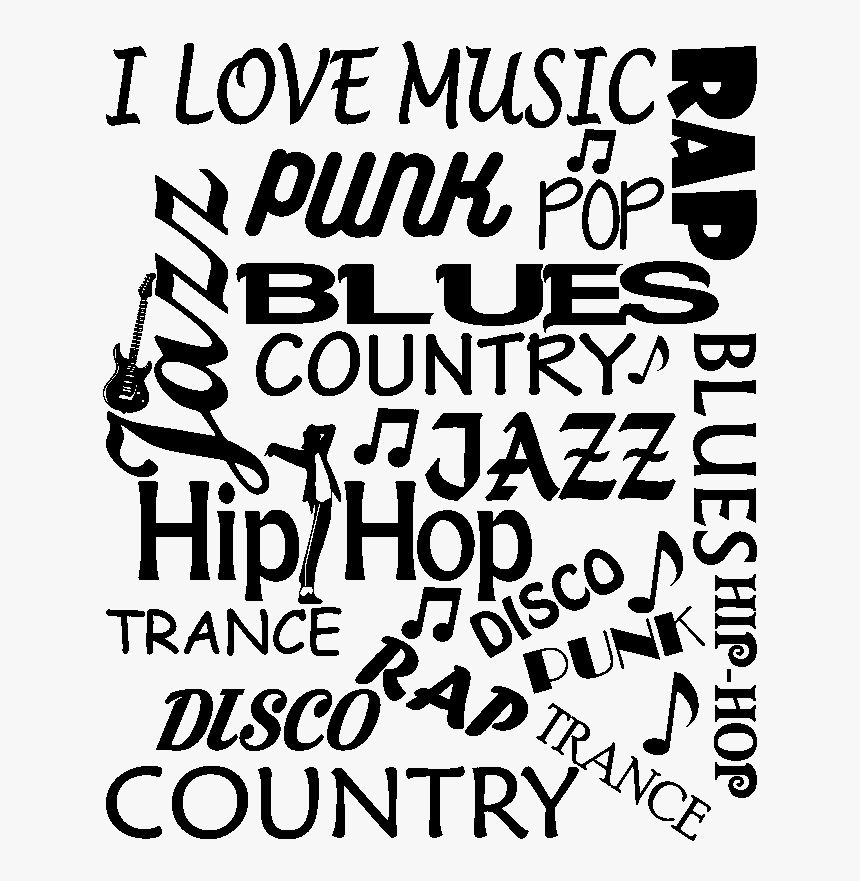 Sticker Citation Musique I Love Music Punk Rap Pop Calligraphy Hd Png Download Kindpng